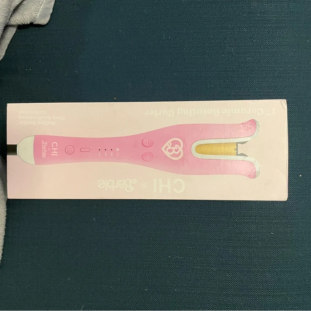 New Chi X Barbie 1” Ceramic Rotating Curler Pink 50th Anniversary Collection